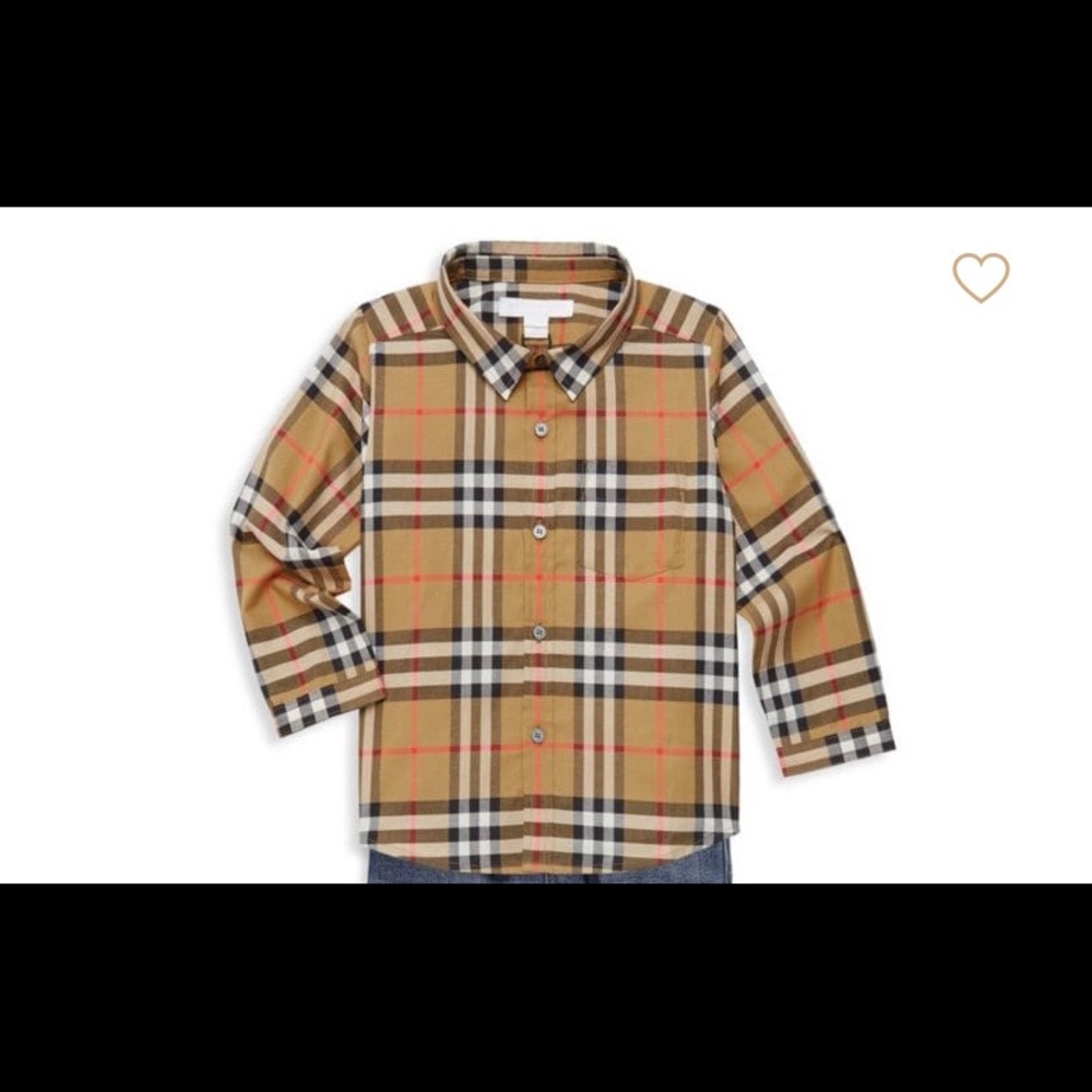 Long sleeve Burberry Shirt for baby or toddler
